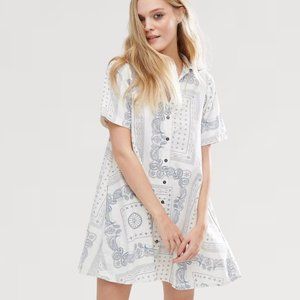 RARE | Current/Elliott | Badass Bandana Rolled Sleeve Shirt Dress | Size XS